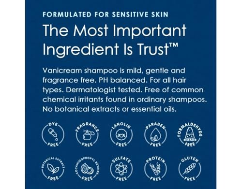 Vanicream Shampoo and Conditioner Set for Sensitive Skin - Dermatologist Tested - 2 Bottles Each (12 Oz) - 4 Total Avelisse