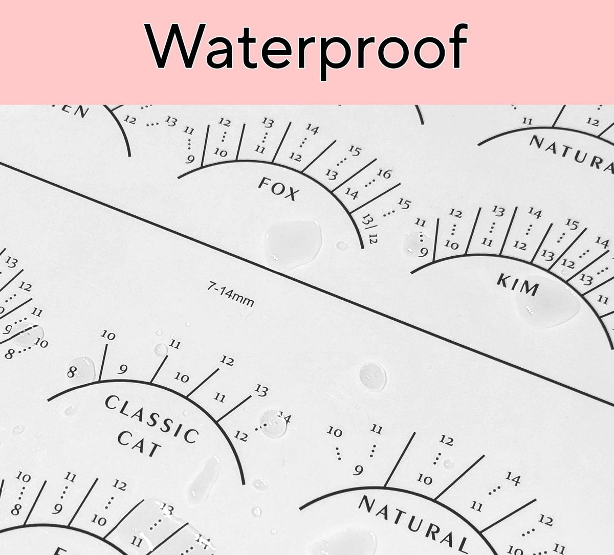 LEES A.M. Lash Mapping Chart for Eyelash Extension Training – Beginner Practice Sheet with Curl and Diameter Guide - görsel 9