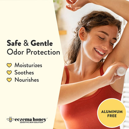 ECZEMA HONEY Soothing Oatmeal Deodorant - Aluminum Free Roll On for Women & Men - Natural Deodorant for Eczema Prone & Sensitive Skin (3 Oz) Avelisse