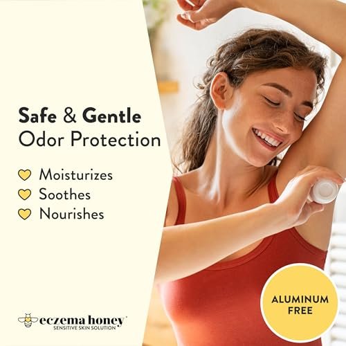ECZEMA HONEY Soothing Oatmeal Deodorant - Aluminum Free Roll On for Women & Men - Natural Deodorant for Eczema Prone & Sensitive Skin (3 Oz) Avelisse