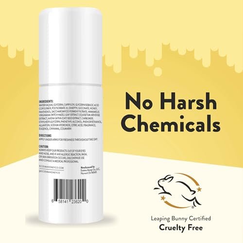 ECZEMA HONEY Soothing Oatmeal Deodorant - Aluminum Free Roll On for Women & Men - Natural Deodorant for Eczema Prone & Sensitive Skin (3 Oz) Avelisse
