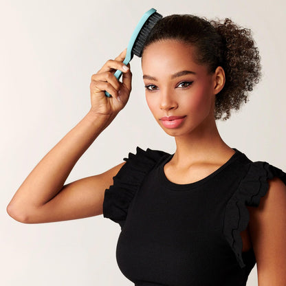 Diane Nylon Reinforced Boar Bristle Curved Smoothing Hair Brush – Tame Frizz & Flyaways, Glossy Finish for Ponytails, Buns & Updos