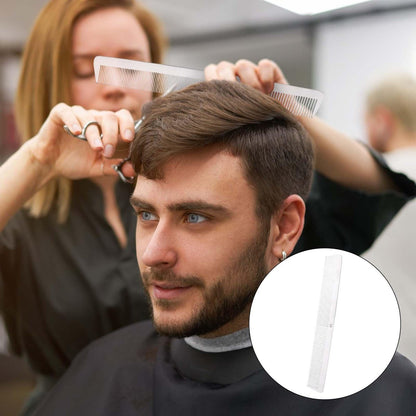 2-Pack Stainless Steel Rat Tail Comb with Metal Pick & Flat Top Barber Comb for Hair Styling