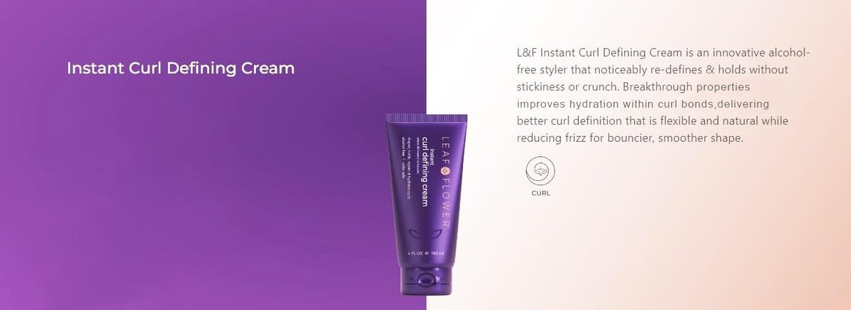 Leaf & Flower Instant Curl Defining Cream – 6oz/180ml | Moisturizing Curl Enhancer for Defined, Frizz-Free Curls Avelisse