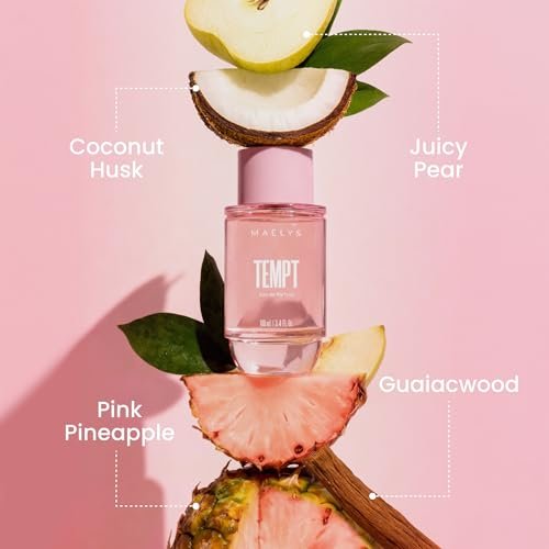 MAËLYS TEMPT Long Lasting Eau de Parfum for Women - Sparkling Citrus, Tropical Fruit & Soft Musk - Luxury Floral Fragrance (100mL) Avelisse