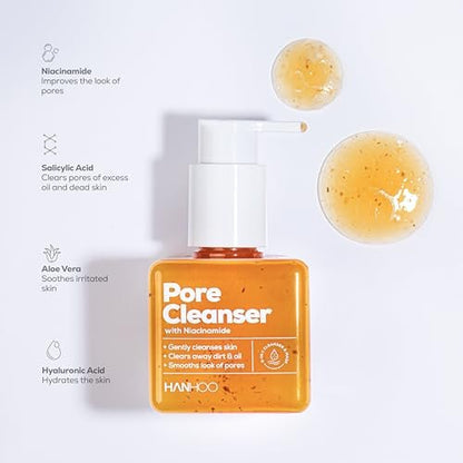 Hanhoo Pore Collection: Pore Cleanser, Serum & T-Zone Pore Patches with Niacinamide and Salicylic Acid | Korean Skincare Routine for Clogged Pores