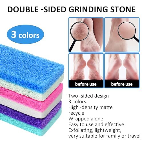 6-Piece Professional Pedicure Foot Pumice Stone for Feet - Dual-Sided Callus Remover & Dead Skin Scrubber - görsel 6