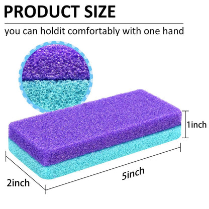 6-Piece Professional Pedicure Foot Pumice Stone for Feet - Dual-Sided Callus Remover & Dead Skin Scrubber