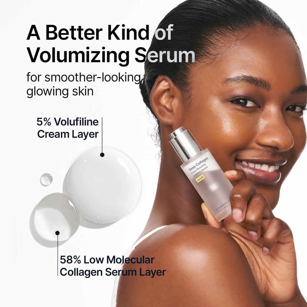 SUNGBOON EDITOR Deep Collagen Serum with 5% Volufiline, 58% Low Molecular Collagen & 2% Niacinamide - Hydrating & Smoothing Face Serum, Korean Skincare, 1.01 fl oz Avelisse