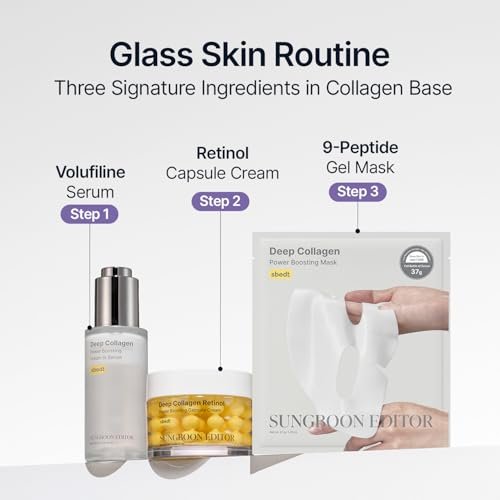 SUNGBOON EDITOR Deep Collagen Serum with 5% Volufiline, 58% Low Molecular Collagen & 2% Niacinamide - Hydrating & Smoothing Face Serum, Korean Skincare, 1.01 fl oz Avelisse