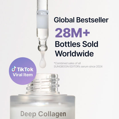 SUNGBOON EDITOR Deep Collagen Serum with 5% Volufiline, 58% Low Molecular Collagen & 2% Niacinamide - Hydrating & Smoothing Face Serum, Korean Skincare, 1.01 fl oz Avelisse