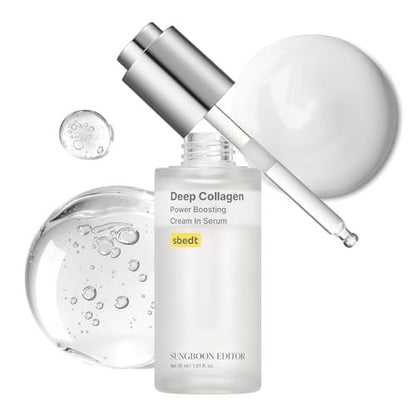 SUNGBOON EDITOR Deep Collagen Serum with 5% Volufiline, 58% Low Molecular Collagen & 2% Niacinamide - Hydrating & Smoothing Face Serum, Korean Skincare, 1.01 fl oz Avelisse
