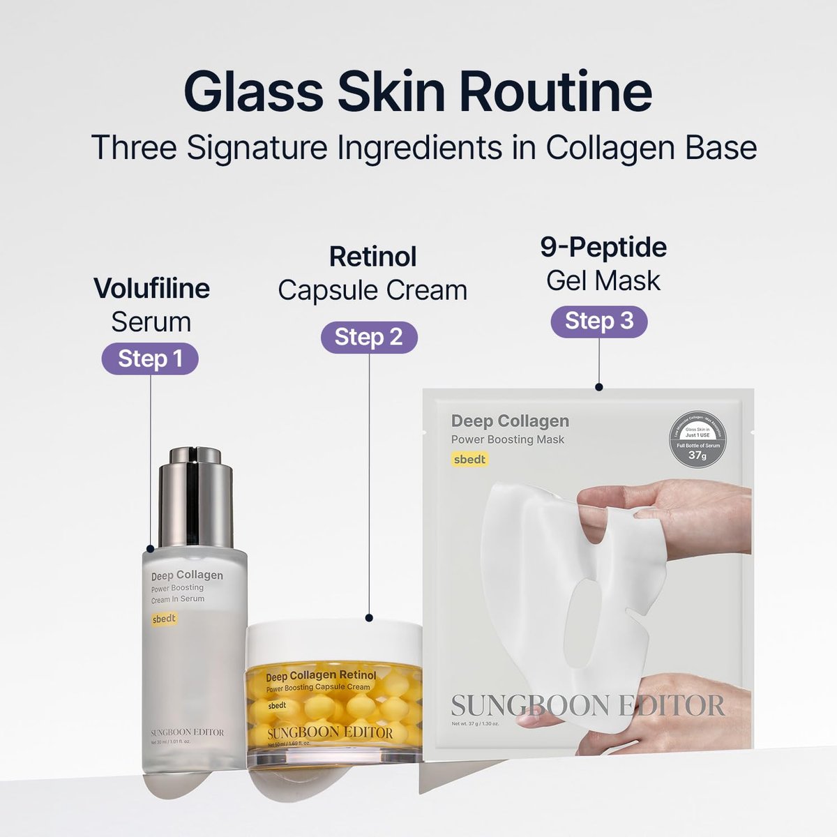 SUNGBOON EDITOR Deep Collagen Serum with 5% Volufiline, 58% Low Molecular Collagen & 2% Niacinamide - Hydrating & Smoothing Face Serum, Korean Skincare, 1.01 fl oz Avelisse