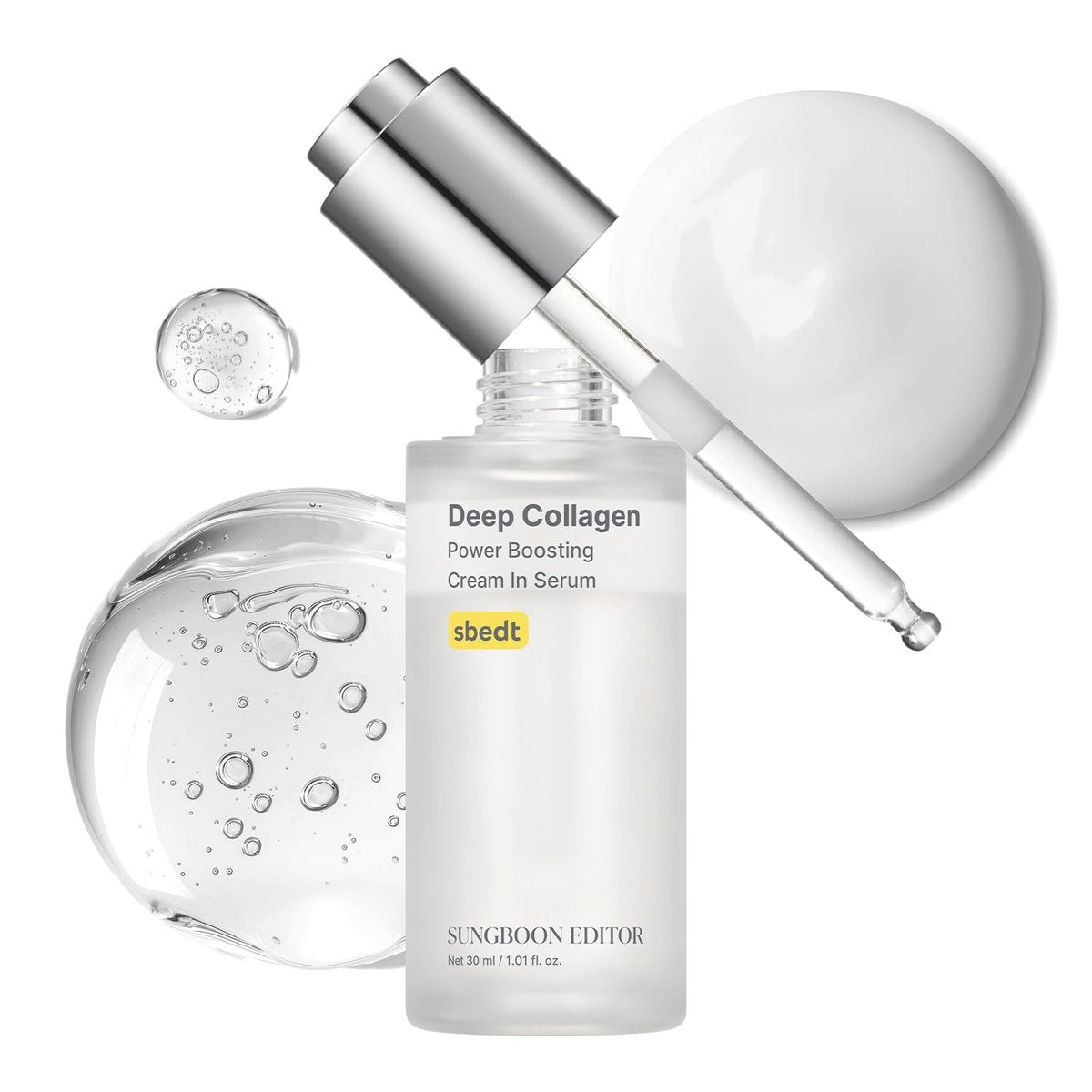 SUNGBOON EDITOR Deep Collagen Serum with 5% Volufiline, 58% Low Molecular Collagen & 2% Niacinamide - Hydrating & Smoothing Face Serum, Korean Skincare, 1.01 fl oz Avelisse