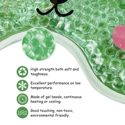 CONBELLA Kids Ice Packs 2 Pack – Reusable Cooling Eye Mask with Soft Plush Backing for Children, Boo Boos, Sinus Headache, Fever Relief (Green + Grey)