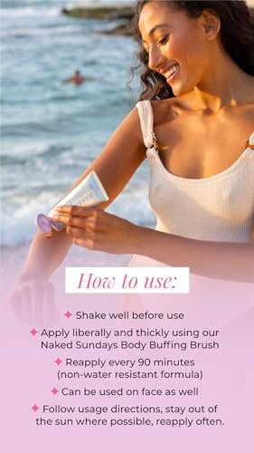 Naked Sundays SPF50 Golden Glow Body Sunscreen – Broad Spectrum UVA/UVB Protection, Glowy & Shimmering, Fragrance-Free, Firming, Non-Transfer SPF Lotion – 100ml Avelisse