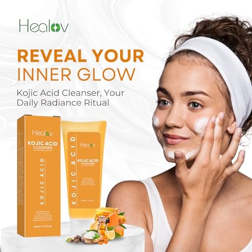 Healov Kojic Acid Soap for Hyperpigmentation – Skin Brightening Face and Body Wash with Papaya, Turmeric – Dark Spot Soap Reduces Acne Scars, Evens Skin Tone – 3.3 oz - görsel 6