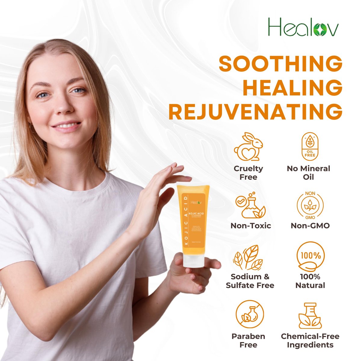 Healov Kojic Acid Soap for Hyperpigmentation – Skin Brightening Face and Body Wash with Papaya, Turmeric – Dark Spot Soap Reduces Acne Scars, Evens Skin Tone – 3.3 oz - görsel 13
