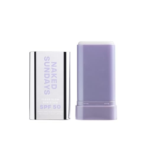 Naked Sundays Clear Glow Sun Stick SPF 50 – Invisible Clear Sunscreen Stick for Face & Body, Fragrance-Free, Broad Spectrum, Travel-Friendly, 19g Avelisse