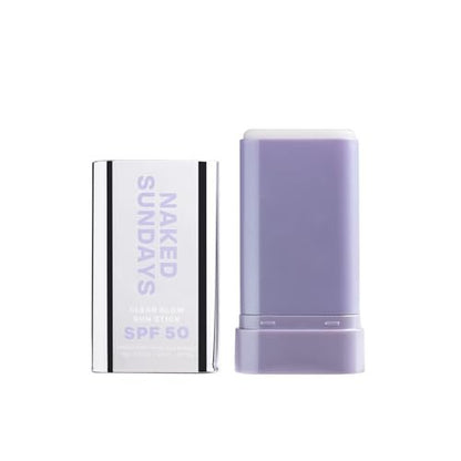 Naked Sundays Clear Glow Sun Stick SPF 50 – Invisible Clear Sunscreen Stick for Face & Body, Fragrance-Free, Broad Spectrum, Travel-Friendly, 19g Avelisse