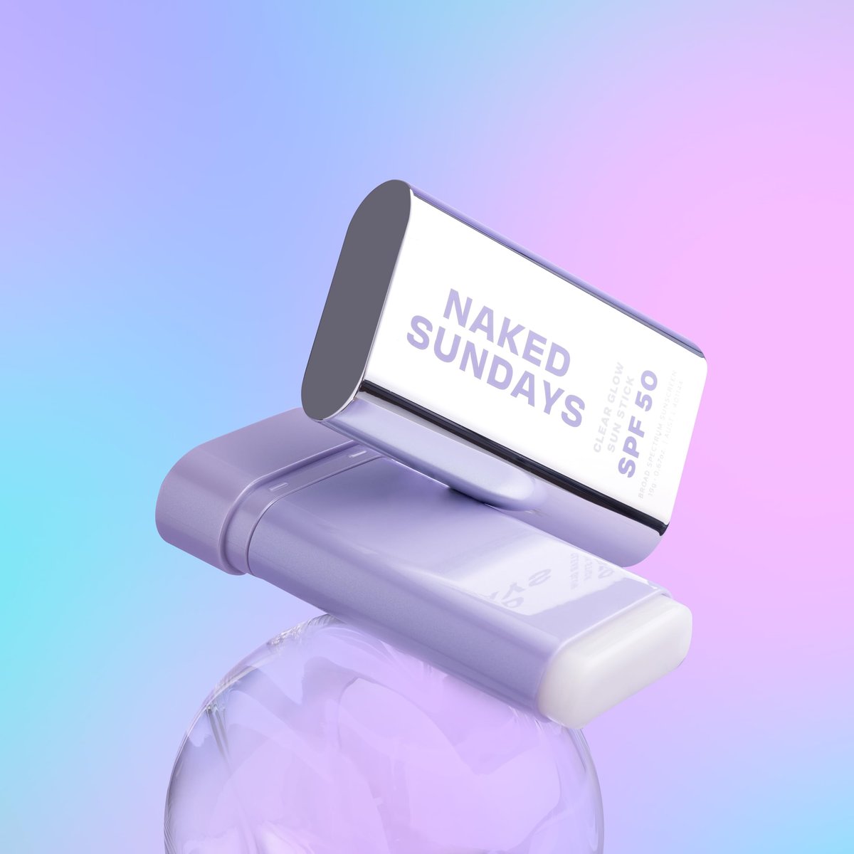 Naked Sundays Clear Glow Sun Stick SPF 50 – Invisible Clear Sunscreen Stick for Face & Body, Fragrance-Free, Broad Spectrum, Travel-Friendly, 19g Avelisse