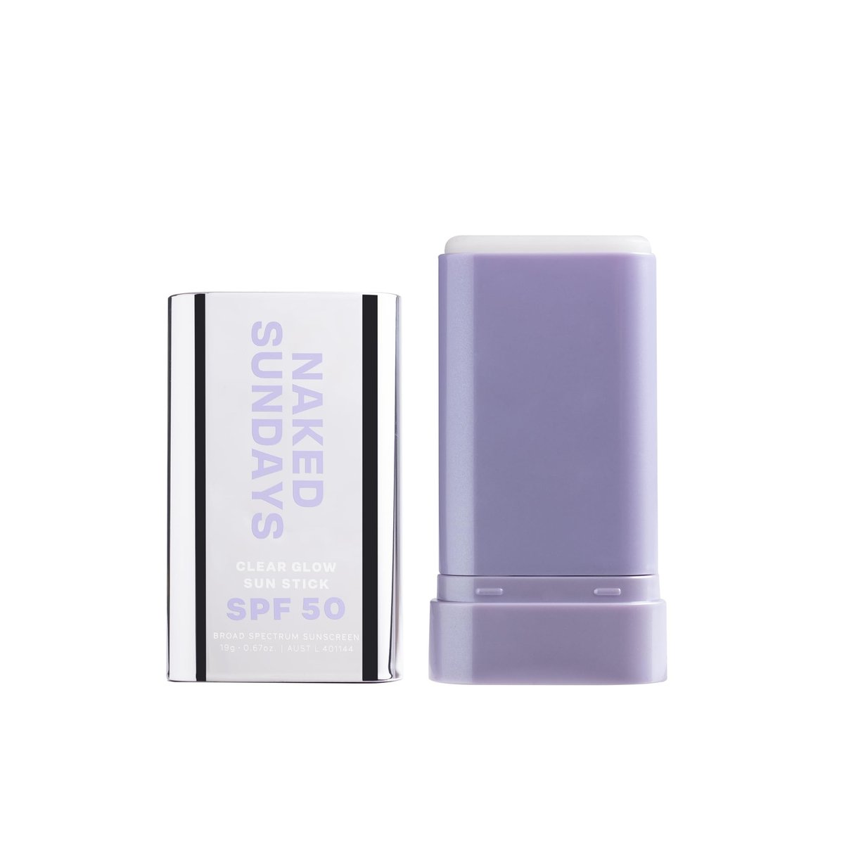 Naked Sundays Clear Glow Sun Stick SPF 50 – Invisible Clear Sunscreen Stick for Face & Body, Fragrance-Free, Broad Spectrum, Travel-Friendly, 19g Avelisse