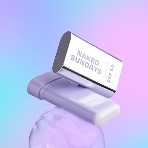Naked Sundays Clear Glow Sun Stick SPF 50 – Invisible Clear Sunscreen Stick for Face & Body, Fragrance-Free, Broad Spectrum, Travel-Friendly, 19g Avelisse