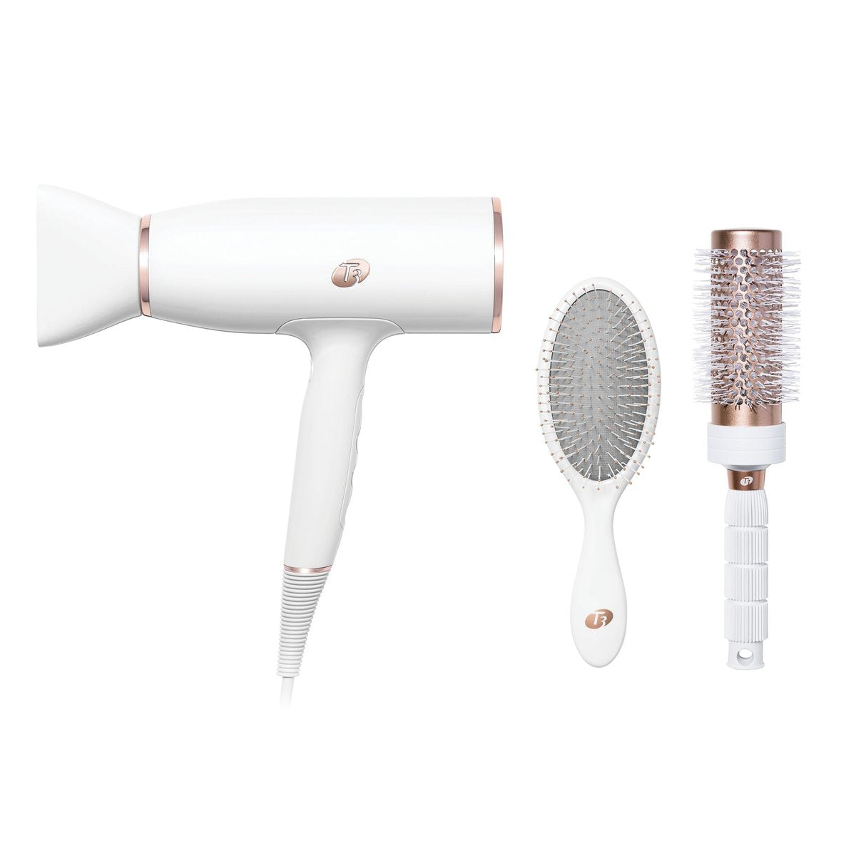 T3 AireLuxe Professional Ionic Hair Dryer and Brush Set - White Avelisse