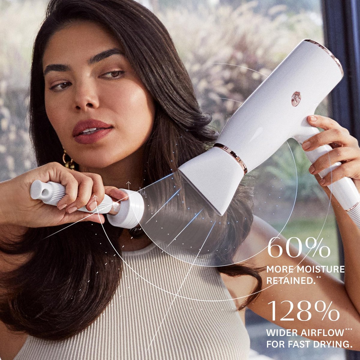 T3 AireLuxe Professional Ionic Hair Dryer and Brush Set - White Avelisse