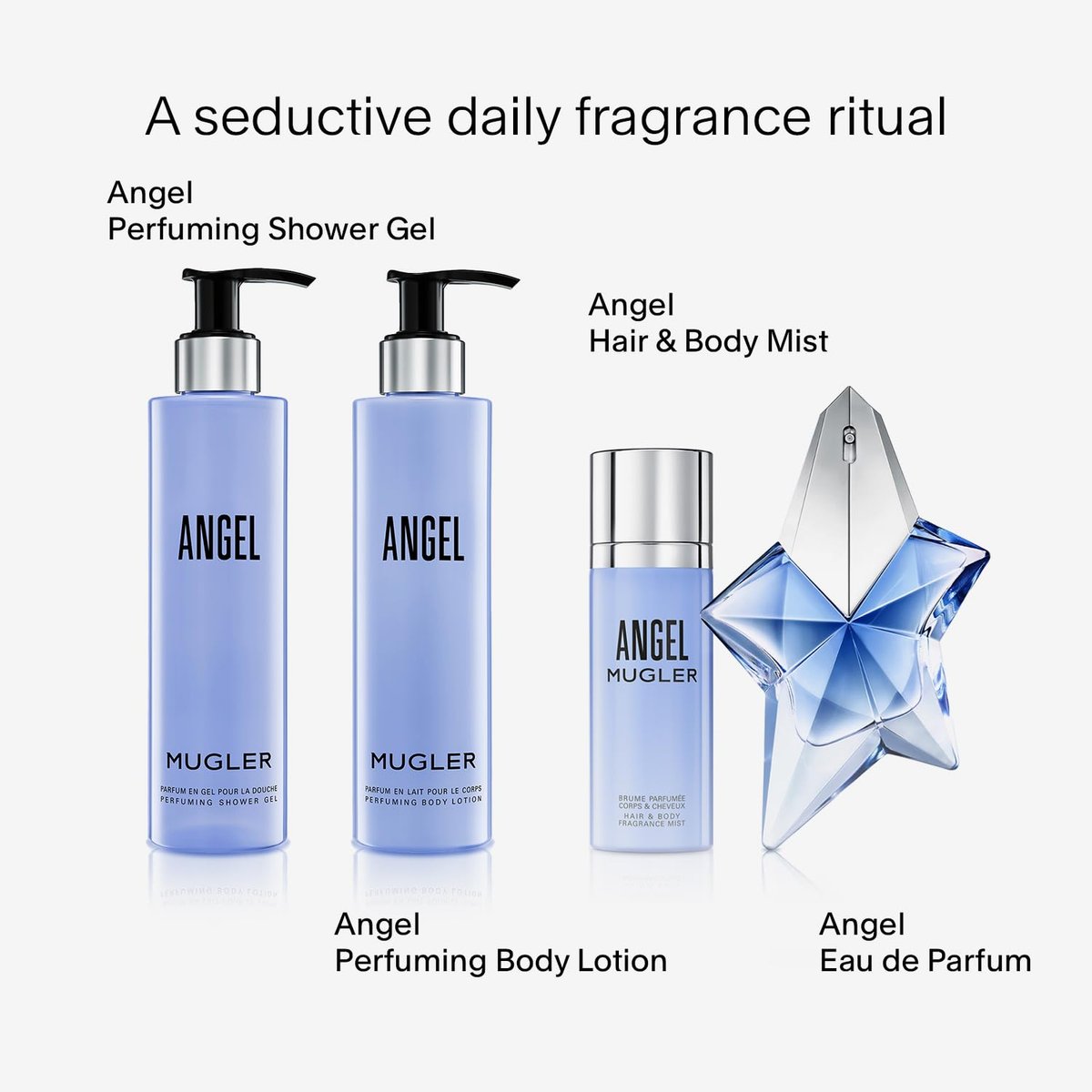 Mugler Angel Shower Gel - Floral & Woody Women's Scented Body Wash with Peony, Praline, and Wood Accord - 6.7 Fl Oz Avelisse