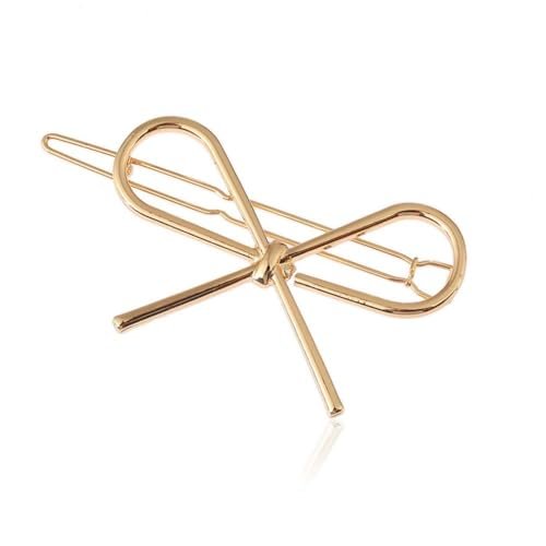 4-Pack Gold and Silver Metal Bow Hair Clips – Elegant Hairpins for Women and Girls - görsel 8