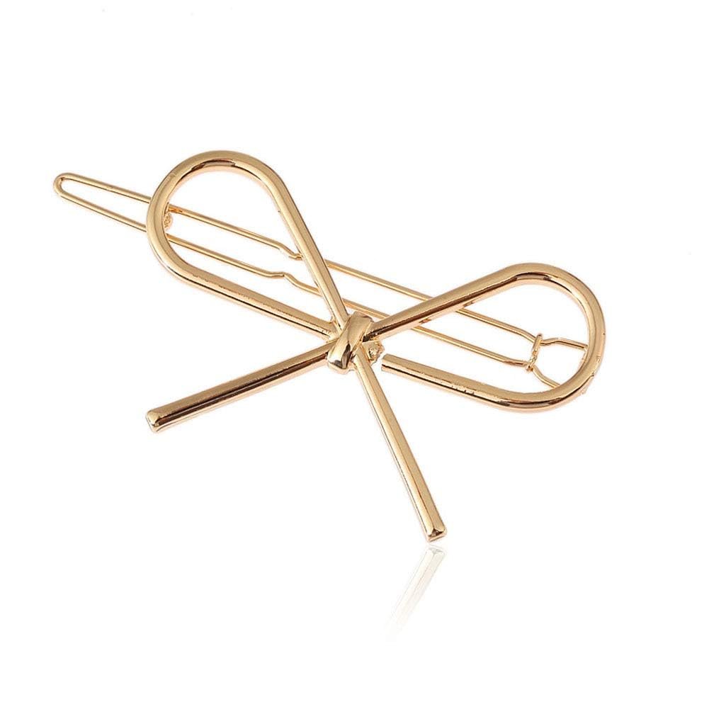 4-Pack Gold and Silver Metal Bow Hair Clips – Elegant Hairpins for Women and Girls - görsel 7