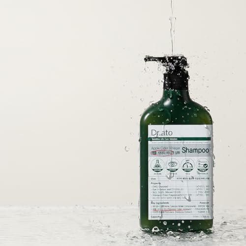 Dr.ato Apple Cider Vinegar Shampoo - pH5.5 Hypoallergenic Hair Shampoo with AHA in Apple - Skin and Eye Irritation Tested - All Safe Ingredients, Allergen-Free, Paraben Free, 10.5 fl.oz - görsel 8