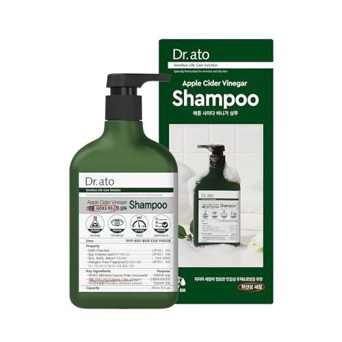 Dr.ato Apple Cider Vinegar Shampoo - pH5.5 Hypoallergenic Hair Shampoo with AHA in Apple - Skin and Eye Irritation Tested - All Safe Ingredients, Allergen-Free, Paraben Free, 10.5 fl.oz - görsel 2