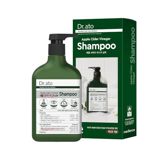 Dr.ato Apple Cider Vinegar Shampoo - pH5.5 Hypoallergenic Hair Shampoo with AHA in Apple - Skin and Eye Irritation Tested - All Safe Ingredients, Allergen-Free, Paraben Free, 10.5 fl.oz - görsel 4