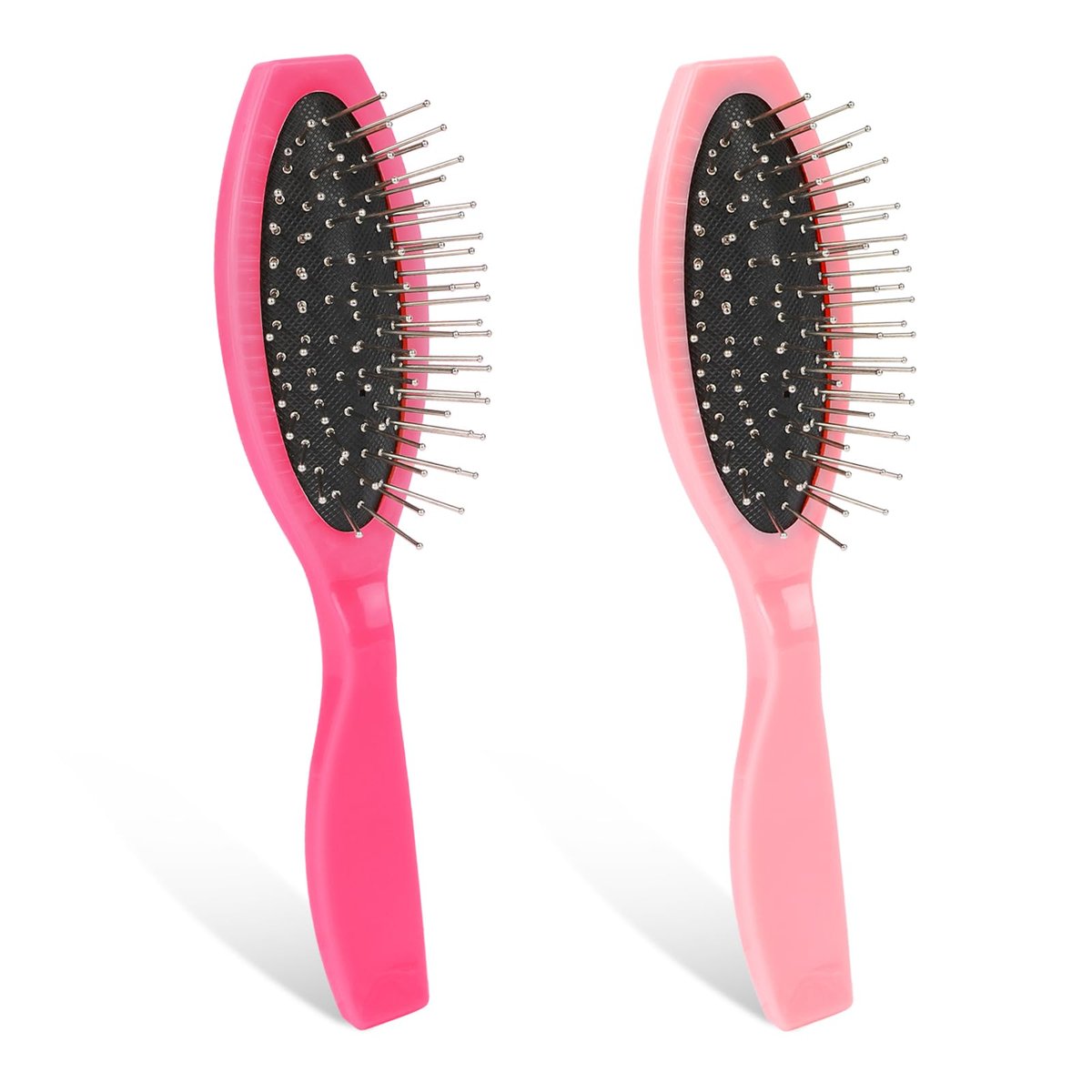 2 Pack Metal Hair Brush for Wigs & Extensions - Small Doll Wig Brush with Wire Cushion & Stainless Steel Bristles, Portable Detangler for Synthetic Hair, Women - görsel 1