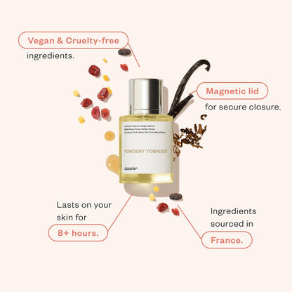 Dossier Powdery Tobacco Eau de Parfum – Inspired by Tobacco Vanille – Unisex Luxury Fragrance, 1.7 oz (50 ml) Avelisse