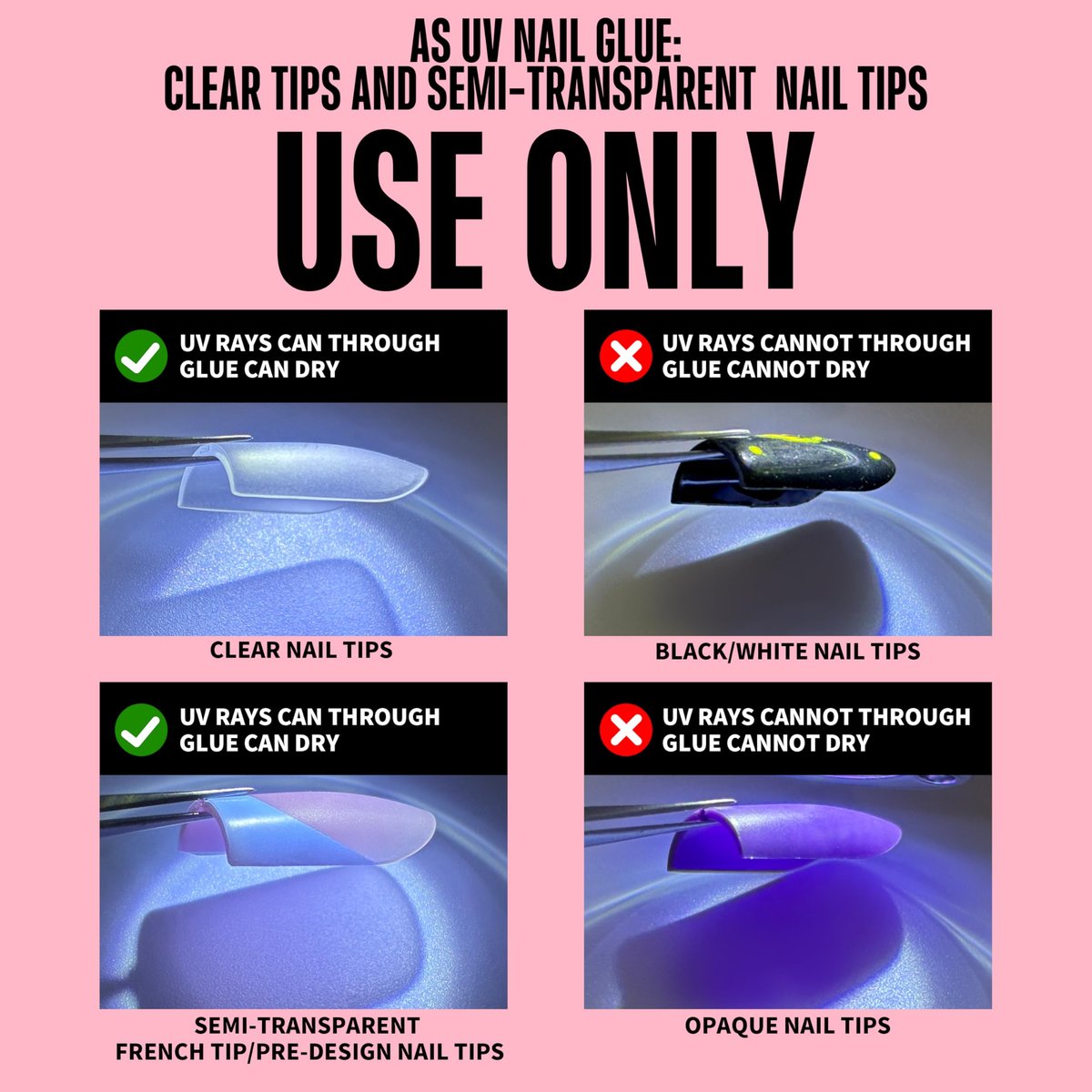 NOVO OVO Non-Sticky Solid Nail UV Gel Glue - 8 in 1 Strong & Long Lasting for Press-On Nails, Gel X Tips, Acrylic Sculpture & Decoration (30ml) - görsel 5