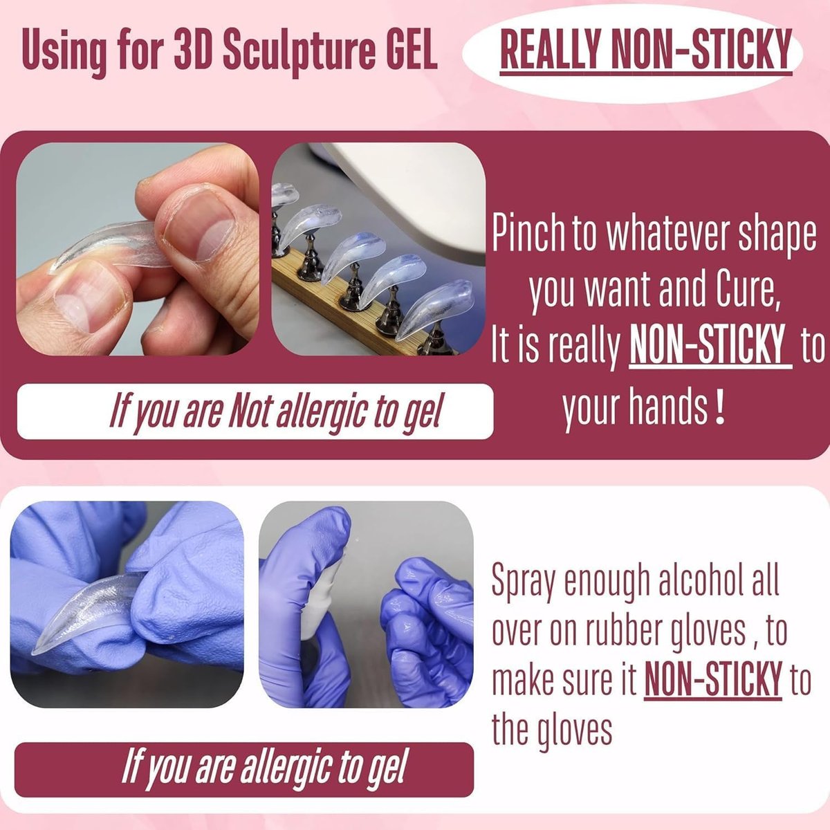 NOVO OVO Non-Sticky Solid Nail UV Gel Glue - 8 in 1 Strong & Long Lasting for Press-On Nails, Gel X Tips, Acrylic Sculpture & Decoration (30ml) - görsel 7
