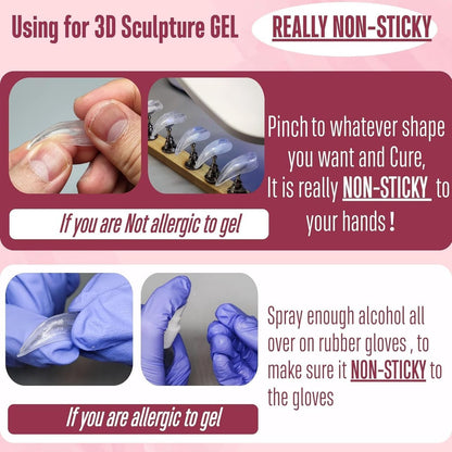 NOVO OVO Non-Sticky Solid Nail UV Gel Glue - 8 in 1 Strong & Long Lasting for Press-On Nails, Gel X Tips, Acrylic Sculpture & Decoration (30ml)