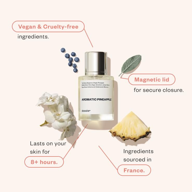 Dossier Aromatic Pineapple Eau de Parfum - Inspired by Yves Saint Laurent - Pure Infused, Paraben-Free, Vegan, for Men - 1.7 oz (50ml) Avelisse