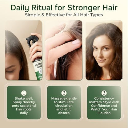 IQNATURAL Rosemary Water Spray for Hair Growth - Root Enhancer, Strengthen & Thicken Hair - Made in USA - 4 oz Avelisse