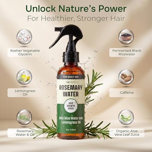 IQNATURAL Rosemary Water Spray for Hair Growth - Root Enhancer, Strengthen & Thicken Hair - Made in USA - 4 oz Avelisse
