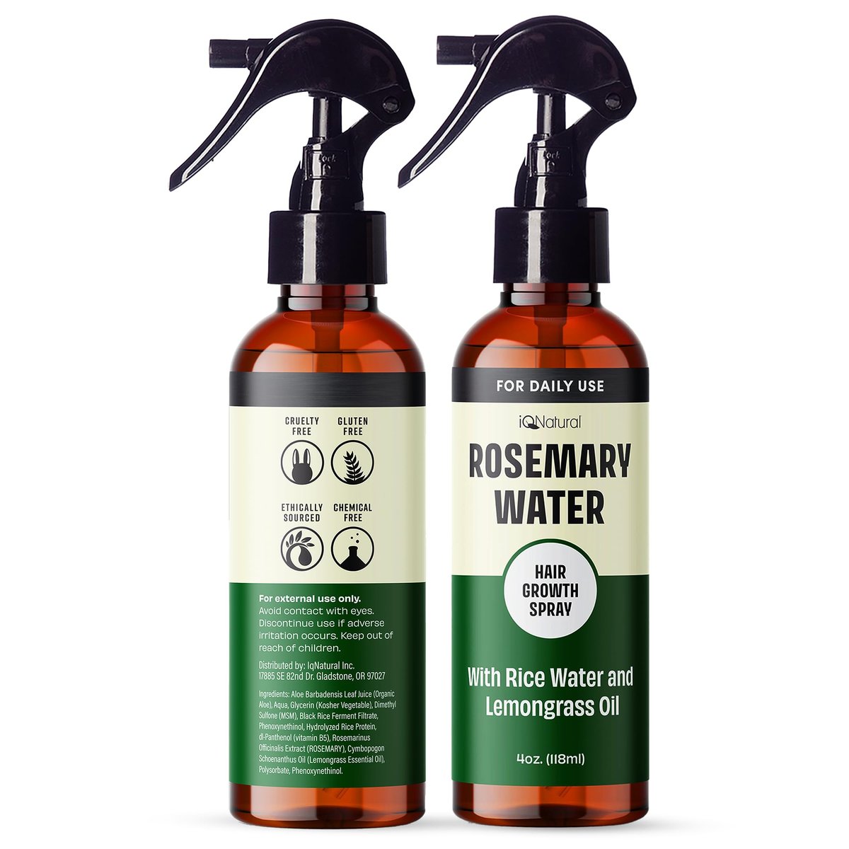 IQNATURAL Rosemary Water Spray for Hair Growth - Root Enhancer, Strengthen & Thicken Hair - Made in USA - 4 oz Avelisse