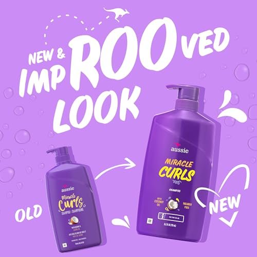 Aussie Miracle Curls Shampoo for Curly Hair with Coconut Oil, Paraben Free, 26.2 oz (778 ml) - görsel 4
