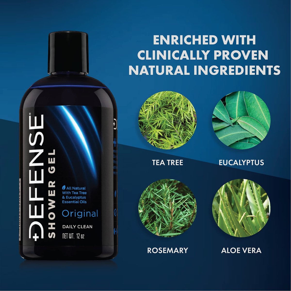 Defense Soap Tea Tree Body Wash Original & Peppermint – All Natural Organic Shower Soap for Athletes, Odor Control & Skin Fungal Protection, 12 oz (Pack of 2) Avelisse