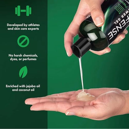 Defense Soap Tea Tree Body Wash Original & Peppermint – All Natural Organic Shower Soap for Athletes, Odor Control & Skin Fungal Protection, 12 oz (Pack of 2) Avelisse