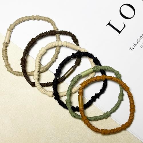 Boho Hair Ties Elastics – No Damage Ponytail Holders for Thin & Thick Hair, Cute Hair Bands for Women (24 Pack) Avelisse