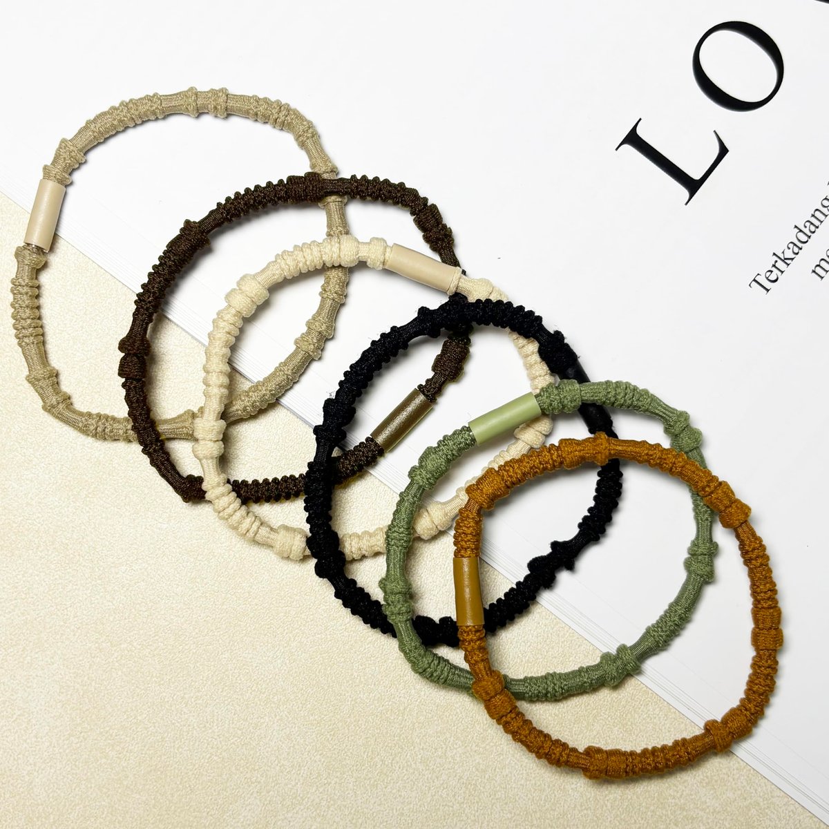 Boho Hair Ties Elastics – No Damage Ponytail Holders for Thin & Thick Hair, Cute Hair Bands for Women (24 Pack) Avelisse
