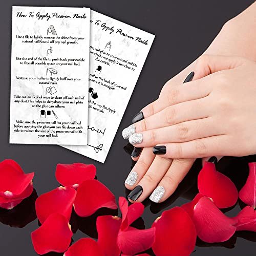50 Pack Press-On Nail Application & Aftercare Instructions Cards – 2x3.5 Inch Business Card Size – Perfect for DIY Nail Kits - görsel 10